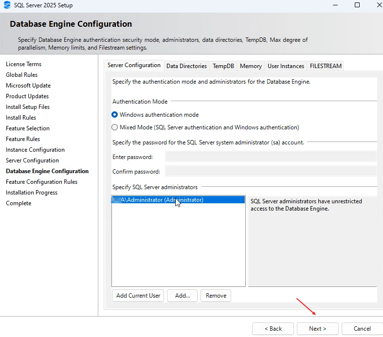 SQL Server 2025 Express
